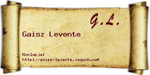 Gaisz Levente névjegykártya