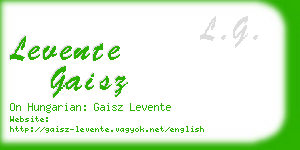 levente gaisz business card